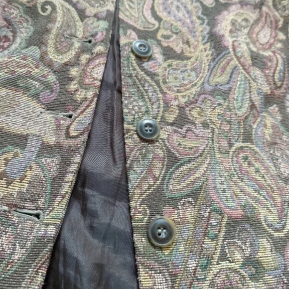 Vintage Tabi button up paisley tapestry vest - Picture 4 of 7